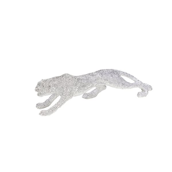 Grayson Lane Glam Silver Polystone Leopard Sculpture 365052