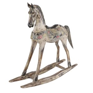 Grayson Lane White Wood Horse Sculpture