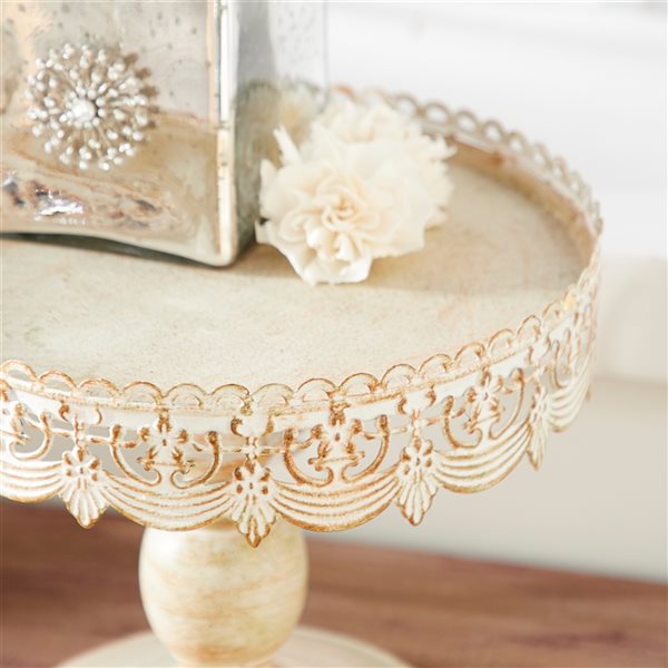 Grayson Lane White Iron Cake Stand