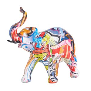 Grayson Lane Multicolour Contemporary Elephant Sculpture