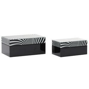 Grayson Lane Contemporary Black and White Wood Boxes - Set of 2