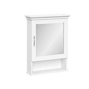 Riverridge Home 19-in x 25-in x 6-in White Wall Cabinet with Mirror