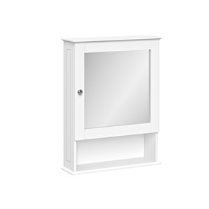 Riverridge Home 18-in x 24-in x 6-in White Wall Cabinet with Mirror