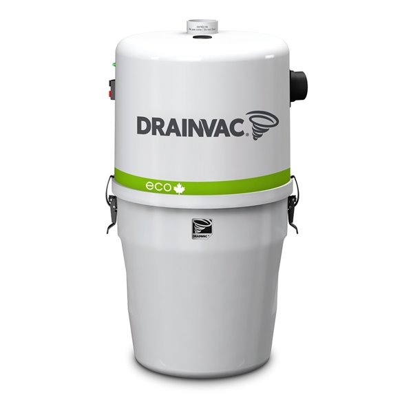 Aspirateur central blanc à usage résidentiel par Drainvac, 17 L