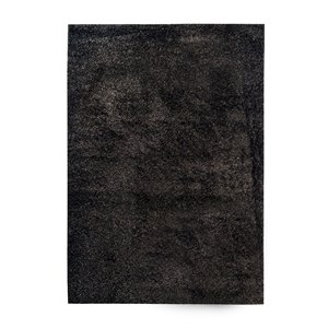 Cam Living Maxim Shag 5-ft x 7-ft Black Rectangular Solid Mid-Century Modern Area Rug