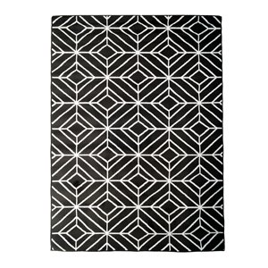 Tapis décoratif rectangulaire/géométrique Amelie par Cam Living de style mi-siècle moderne, 5 pi x 7 pi, gris