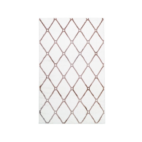 Cam Living Athena Grey 3-ft x 5-ft Rectangular Geometric Mid-Century Modern Area Rug