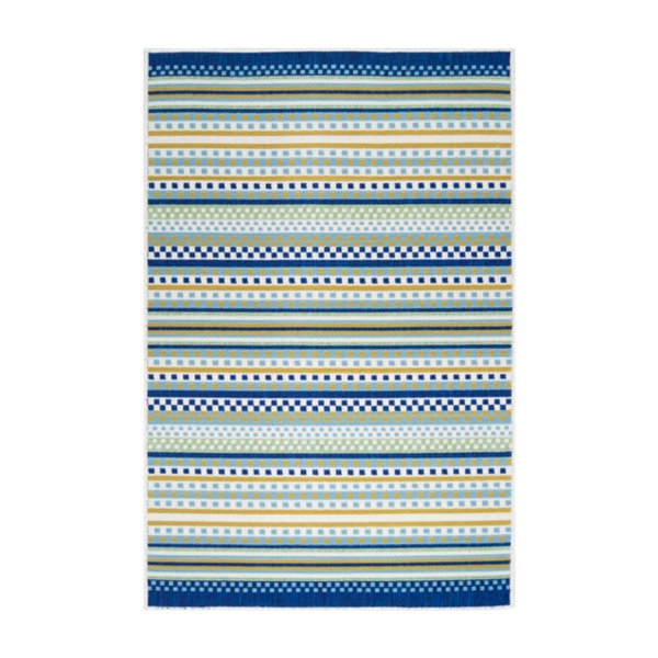 Cam Living Sunset 2.5-ft x 4-ft Black Rectangular Stripe Mid-Century ...