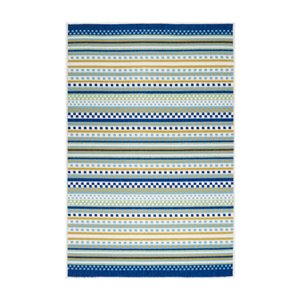 Tapis décoratif rectangulaire à rayures Sunset par Cam Living de style mi-siècle moderne, 2,5 pi x 4 pi, noir