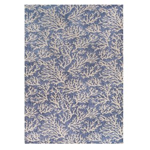 Tapis décoratif rectangulaire Horizon par Cam Living de style mi-siècle moderne, 6 pi x 8 pi, blanc cassé