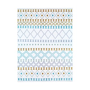 Tapis décoratif rectangulaire géométrique Athena par Cam Living de style mi-siècle moderne, 3 pi x 5 pi, gris