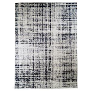 Tapis décoratif rectangulaire abstrait Amelie par Cam Living de style mi-siècle moderne, 5 pi x 7 pi, mauve