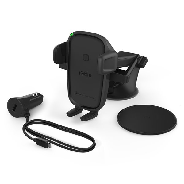 Support de voiture réglable noir Easy One Touch 2 pour téléphones portables universels par iOttie