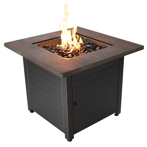 Endless Summer Spencer 50 000 Btu Brown, Stainless Steel Propane Fire Pit Table