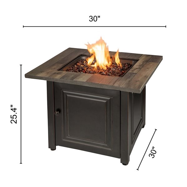 Liquid Propane Fire Table, Mainstays 30 Square Fire Pit