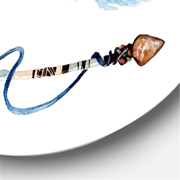 Designart 29-in H x 29-in W Ethnic Feathers and Flowers on Native Arrows IV - Bohemian Metal Art