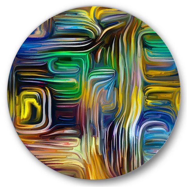 Designart 36-in H x 36-in W Colour Fusion VI - Modern Metal Circle Wall Art