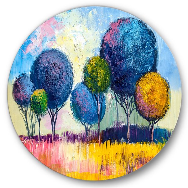 Designart 36in H x 36in W Autumn Fantasy Trees III Modern Metal