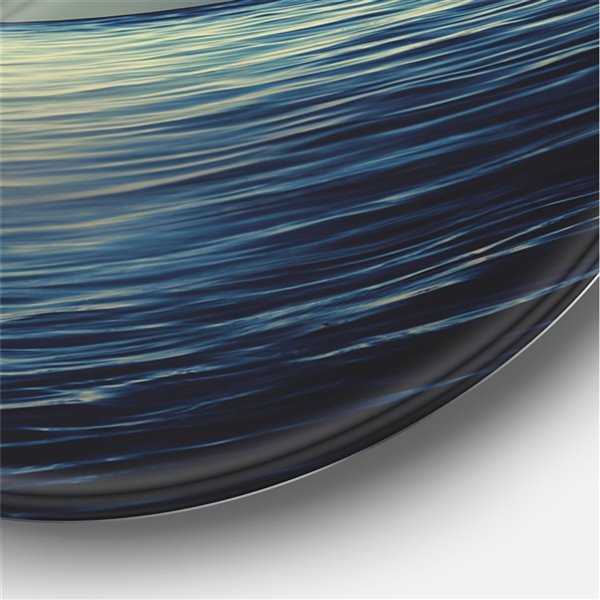 Designart 36-in H x 36-in W Super Moon Over The Sea II - Nautical Metal Circle Wall Art
