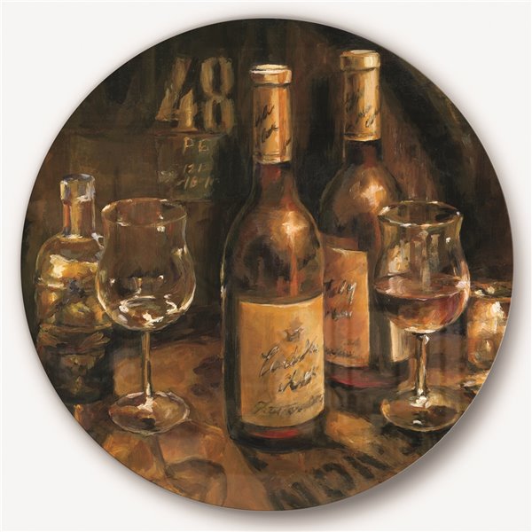 Designart 23-in H x 23-in W Vintage Wine Cellar - Traditional Metal ...