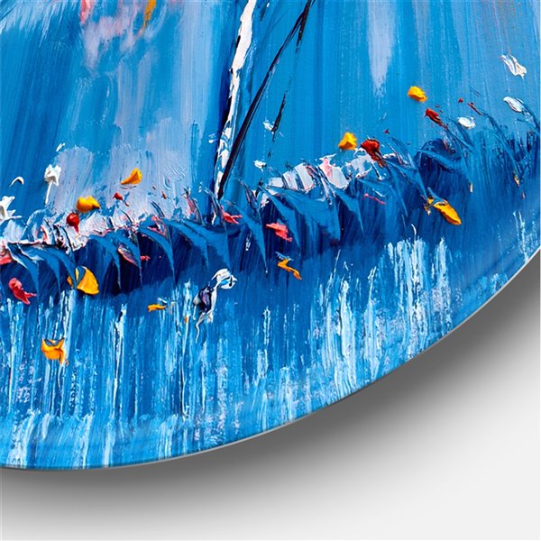 Designart 29-in x 29-in Colourful Trees Impressionist III Modern Metal Circle Wall Art