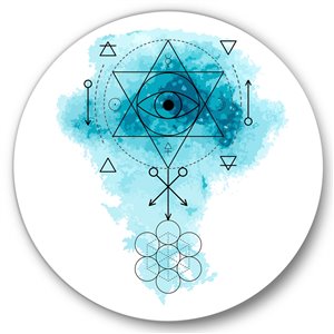 Designart 36-in x 36-in Symbol of Alchemy and Sacred Geonetry II Bohemian and Eclectic