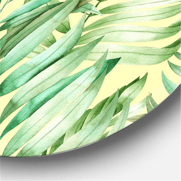 Designart 29-in x 29-in Tropical Leaves of Monstera Tropical Metal Circle Wall Art