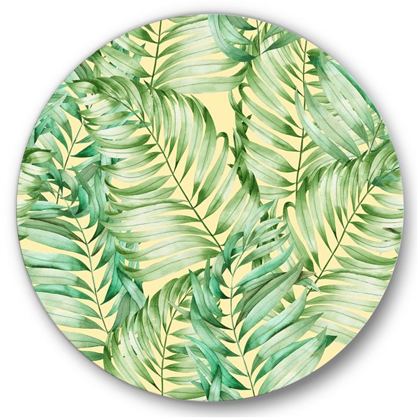 Designart 29-in x 29-in Tropical Leaves of Monstera Tropical Metal Circle Wall Art