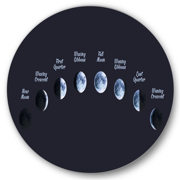 Designart 29-in x 29-in Moon Phases in Space Bohemian and Eclectic ...