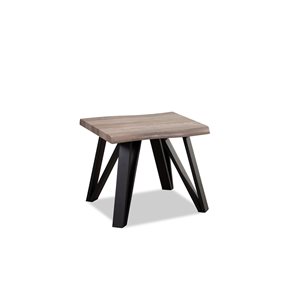 HomeTrend Carrie Grey Wood Square End Table