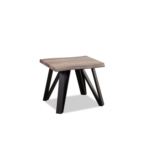 Table d'appoint grise et carrée en bois Carrie, par HomeTrend