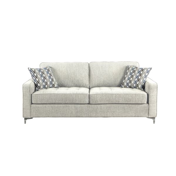 Canapé Hudson moderne en polyester gris platine, par HomeTrend