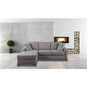 HomeTrend Hudson Modern Graphite Grey Polyester Sectional
