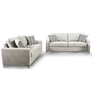 Ensemble de salon 2 pièces Hudson gris platine, par HomeTrend
