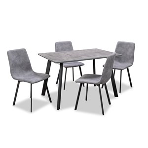 HomeTrend Lisbon Grey Dining Room Set With Rectangular Table