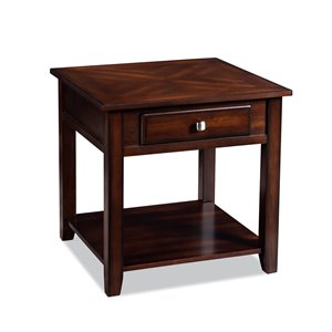 HomeTrend Henderson Brown Wood Square End Table