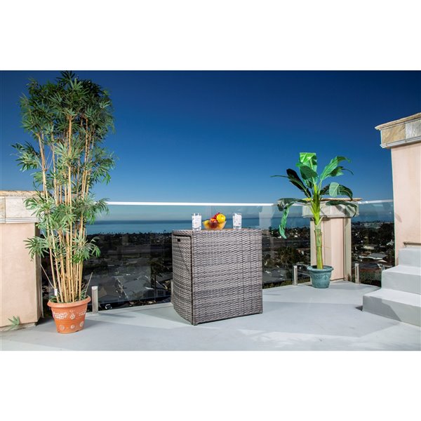 Allspace Metal Frame Patio Conversation Set with Blue Sunbrella Cushions  Included - 3-Piece