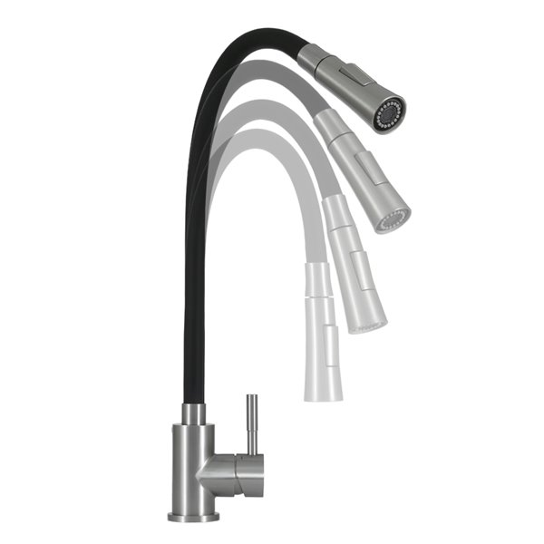 Presenza Geneva Brushed Nickel 1-Handle Deck Mount High-Arc Handle/Lever Residential Kitchen Faucet