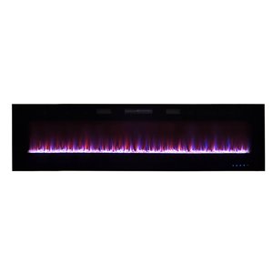 Paramount 72-in Fan-forced Electric Fireplace - Black