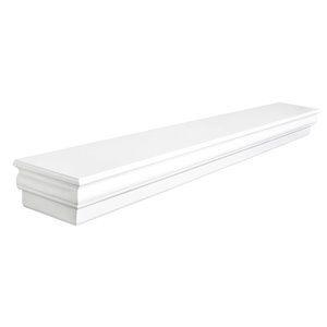 Elements 45-in x 4.72-in x 7.89-in White Composite Contemporary Fireplace Mantel