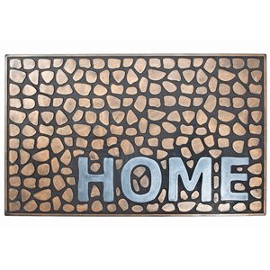 IH Casa Decor 30-in W x 18-in L Black Pebbles Home Rectangular Indoor Door mat