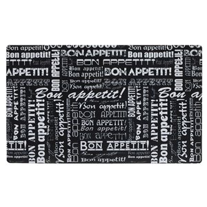 IH Casa Decor 29-in W x 18-in L Black Bon Appetit Rectangular Indoor Door mat
