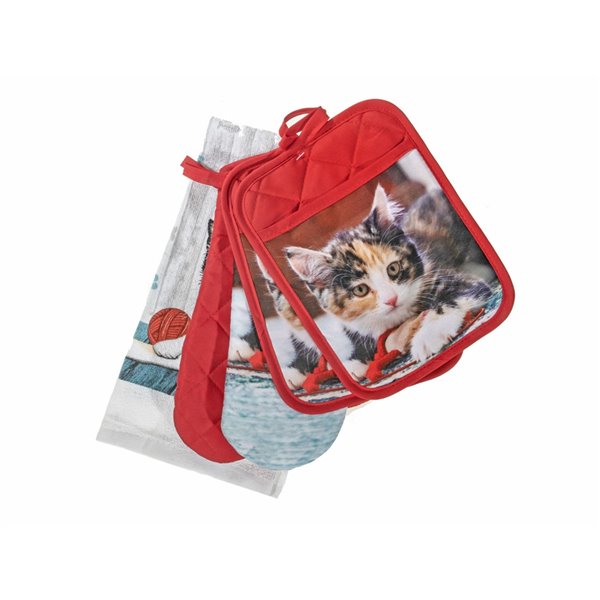 Ensemble 5 Pieces Pour Cuisine Avec Dessins De Chats Qui Jouent De Ih Casa Decor Dc 179ky Rona