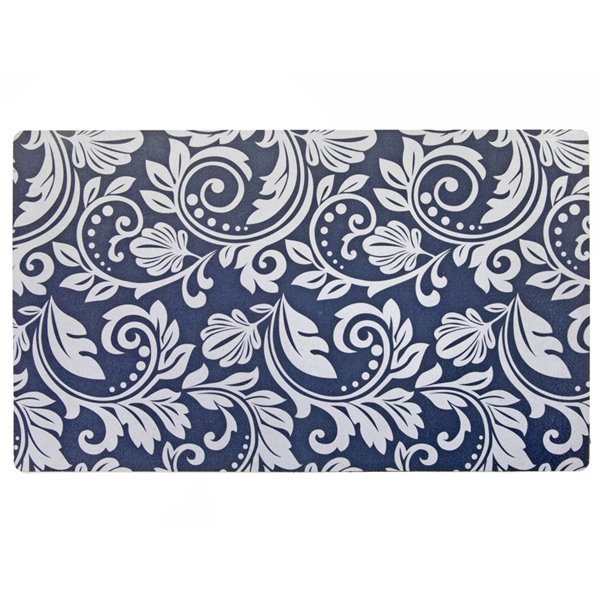 iH casadécor 29-in W x 18-in L Multi Grey Baroque Rectangular Indoor Door mat