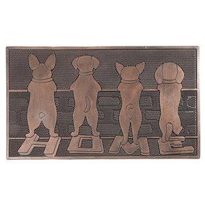 iH casadécor 30-in W x 18-in L Brown Dog Home Rectangular Indoor Door mat