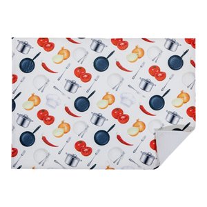 Tapis de séchage en microfibre avec motifs de repas maison par IH Casa Decor - Paquet de 2