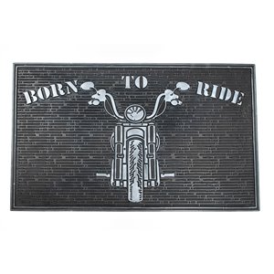 IH Casa Decor 30-in W x 18-in L Black Born to Ride Rectangular Indoor Door mat