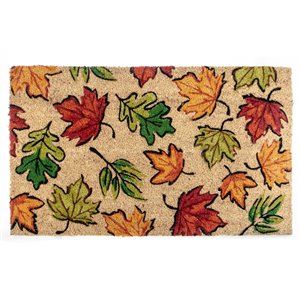 IH Casa Decor 30-in W x 18-in L Floral Autumn Foliage Rectangular Indoor Door mat