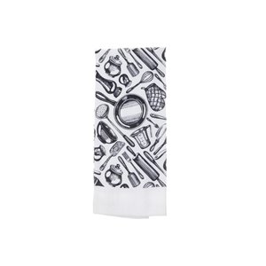 Ensemble de 4 serviettes de main avec motifs noirs et blancs par IH Casa Decor