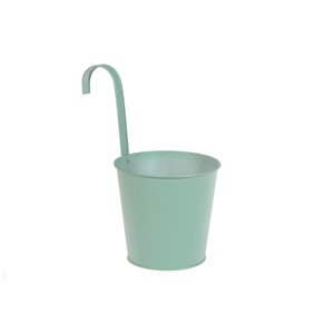 IH Casa Decor Small Mint Green Metal Round Planter With Hook
